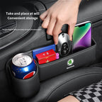 Car seat gap storage box with cup holder suitable for Skoda