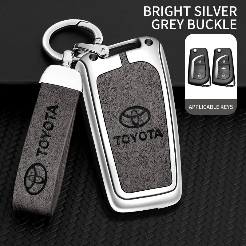 Zinc alloy genuine leather car key case for Toyota series