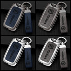 Zinc alloy genuine leather car key case for Skoda series