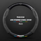 Car steering wheel cover in carbon fiber suede style suitable for Mazda