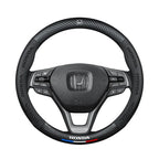Carbon fiber genuine leather car steering wheel cover for Honda