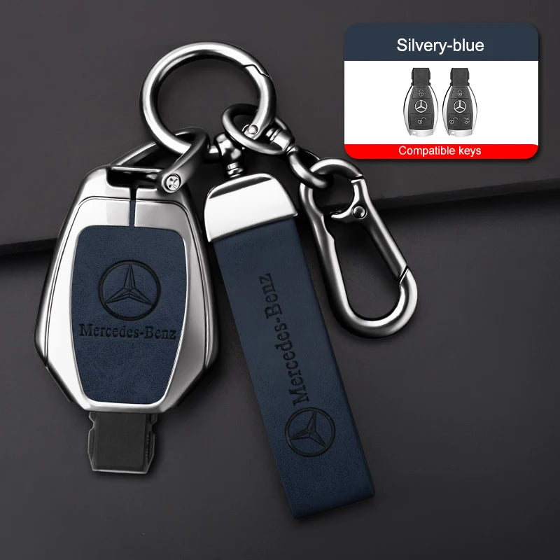 Zinc alloy genuine leather car key case for Mercedes-Benz series
