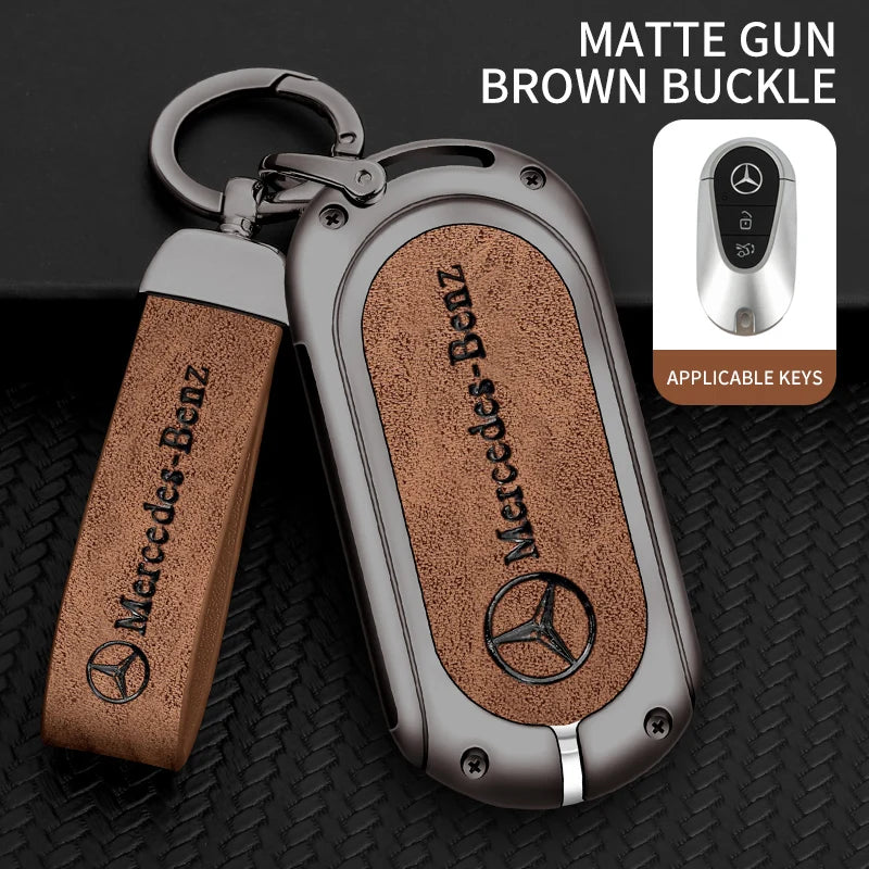 Zinc alloy genuine leather car key case for Mercedes-Benz series