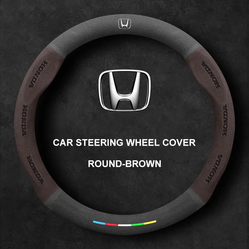 Alcantara Suede 3D Embossed Steering Wheel Cover For Honda