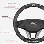 3D Embossed Genuine Leather Steering Wheel Cover For Hyundai