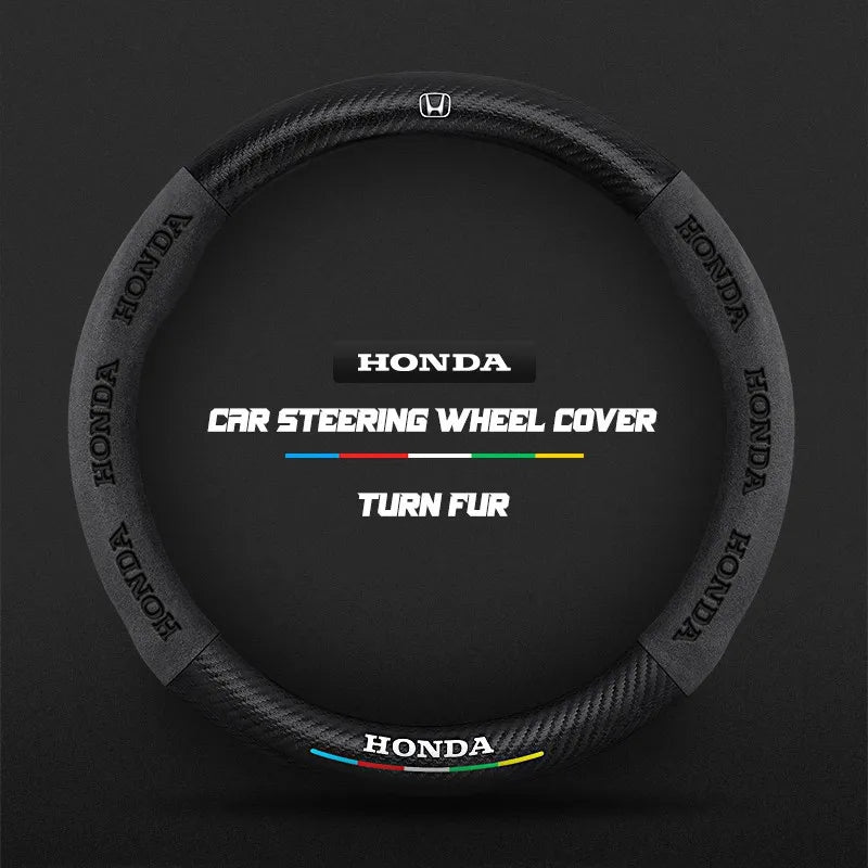 Car steering wheel cover in carbon fiber suede style suitable for Honda