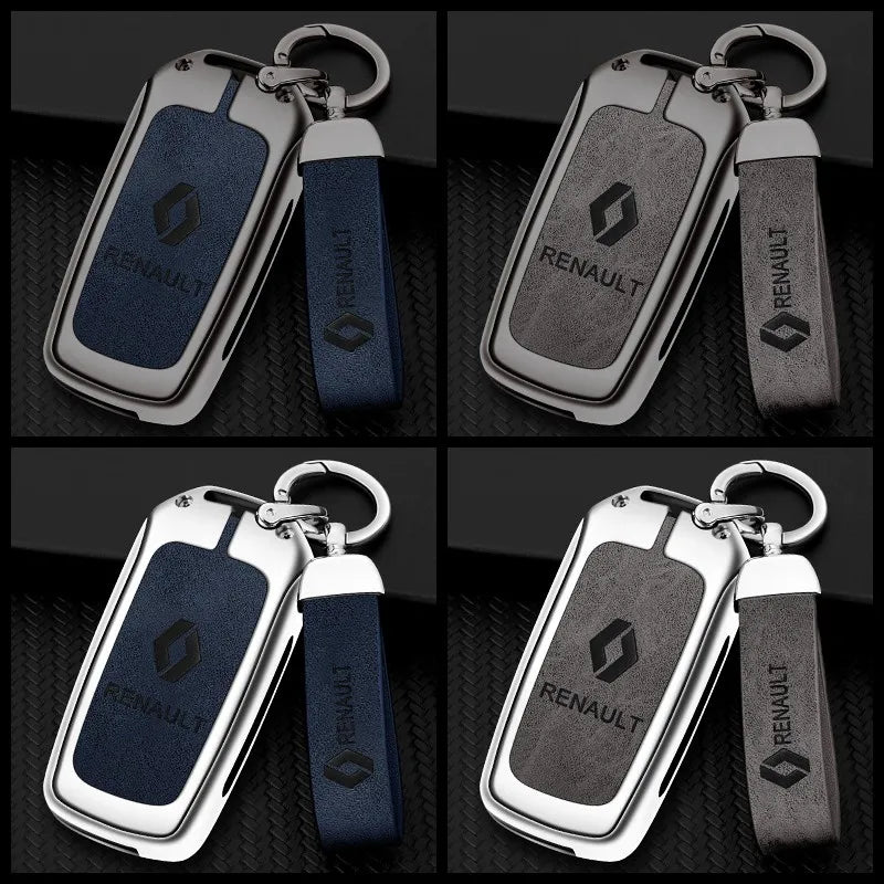 Zinc alloy genuine leather car key case for Renault series