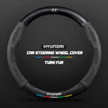 Car steering wheel cover in carbon fiber suede style suitable for Hyundai