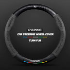 Car steering wheel cover in carbon fiber suede style suitable for Hyundai
