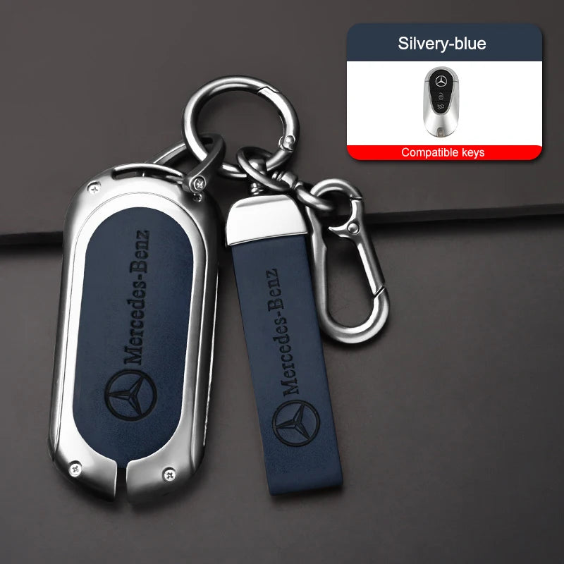 Zinc alloy genuine leather car key case for Mercedes-Benz series