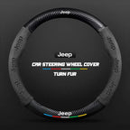Car steering wheel cover in carbon fiber suede style suitable for Jeep