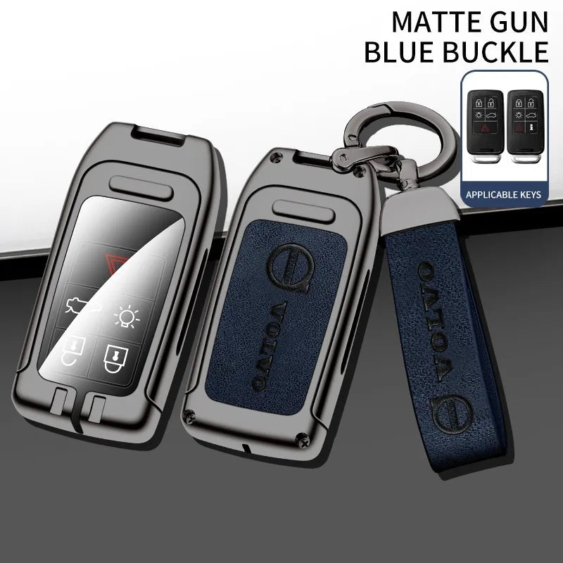 Zinc alloy genuine leather car key case for Volvo series