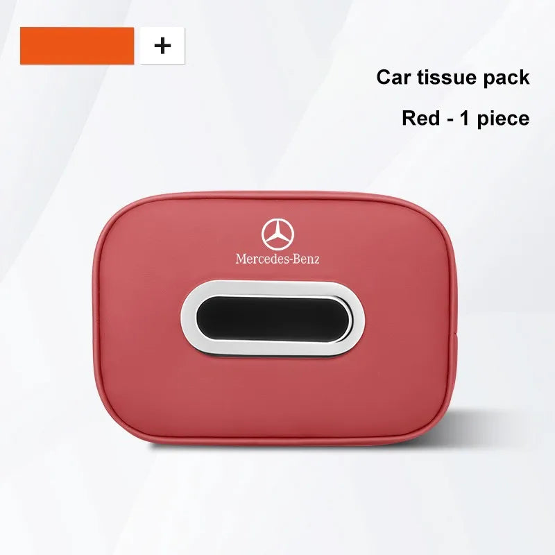 Premium Leather Car Seat Back Tissue Holder for Mercedes-Benz