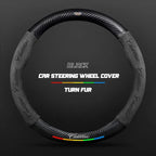 Car steering wheel cover in carbon fiber suede style suitable for Cadillac
