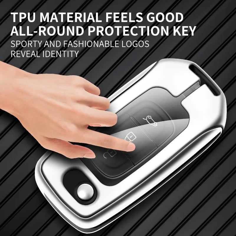 Zinc alloy genuine leather car key case for Renault series