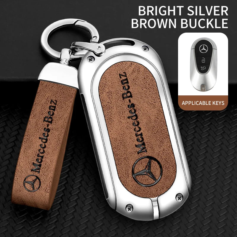 Zinc alloy genuine leather car key case for Mercedes-Benz series