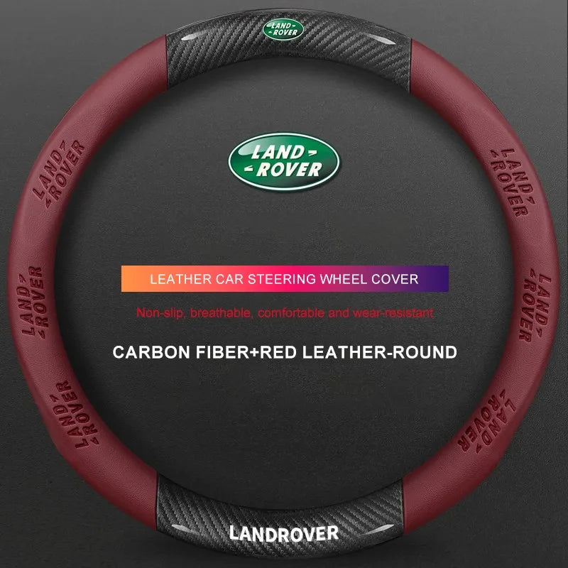 3D Embossed Genuine Leather Steering Wheel Cover For Land Rover