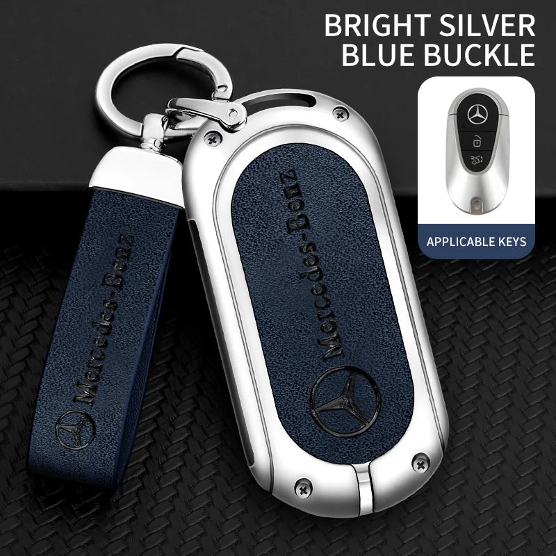 Zinc alloy genuine leather car key case for Mercedes-Benz series