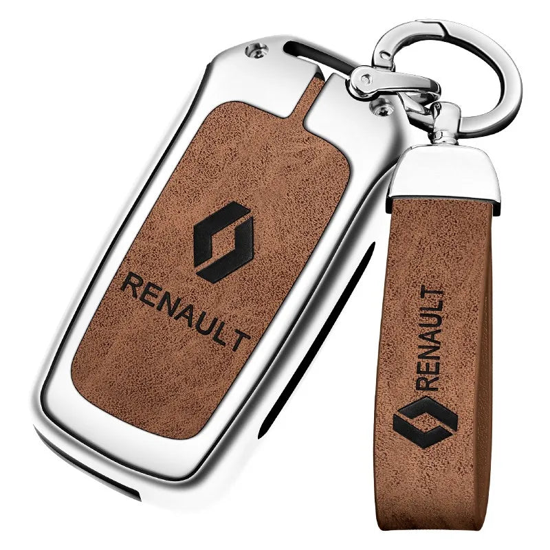 Zinc alloy genuine leather car key case for Renault series