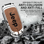 Zinc alloy genuine leather car key case for Jeep series