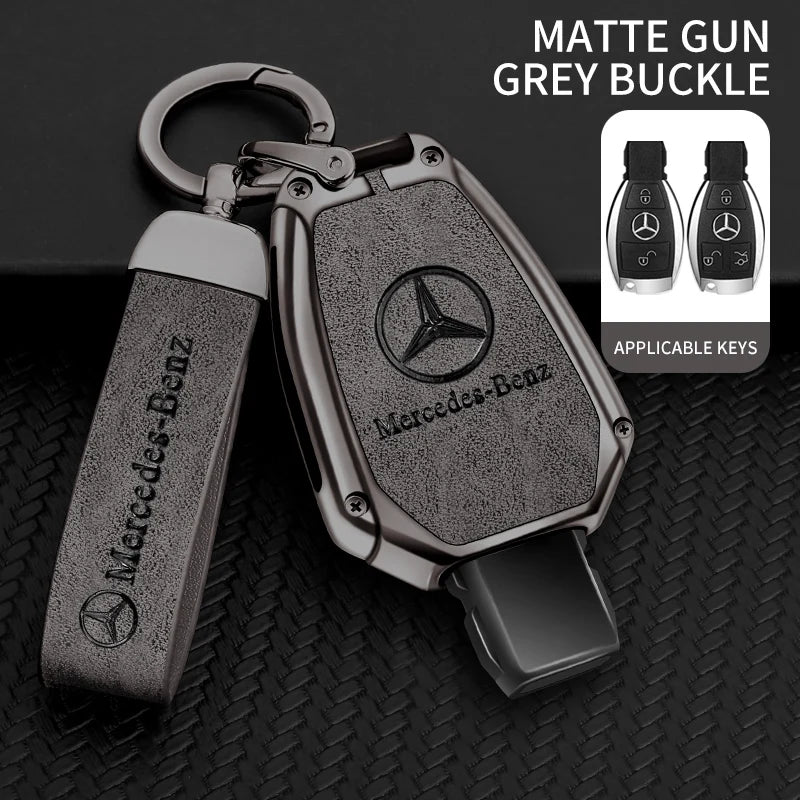 Zinc alloy genuine leather car key case for Mercedes-Benz series