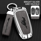 Zinc alloy genuine leather car key case for Ford Mustang series