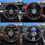 3D Embossed Genuine Leather Steering Wheel Cover for Mercedes-Benz