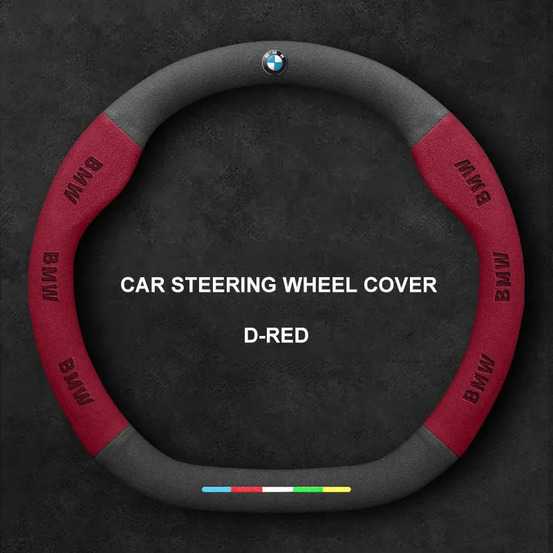 Alcantara Suede 3D Embossed Steering Wheel Cover For BMW