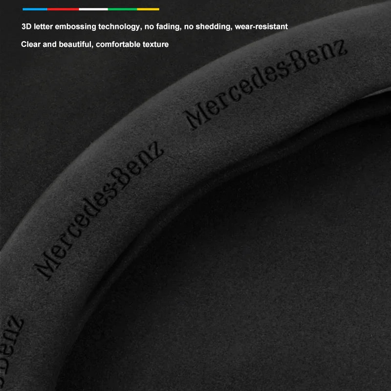 Car steering wheel cover in carbon fiber suede style suitable for Mercedes-Benz