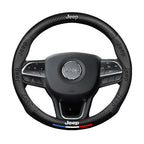 Carbon fiber genuine leather car steering wheel cover for Jeep