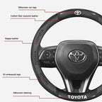 3D Embossed Genuine Leather Steering Wheel Cover For Toyota