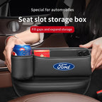 Car seat gap storage box with cup holder suitable for Ford