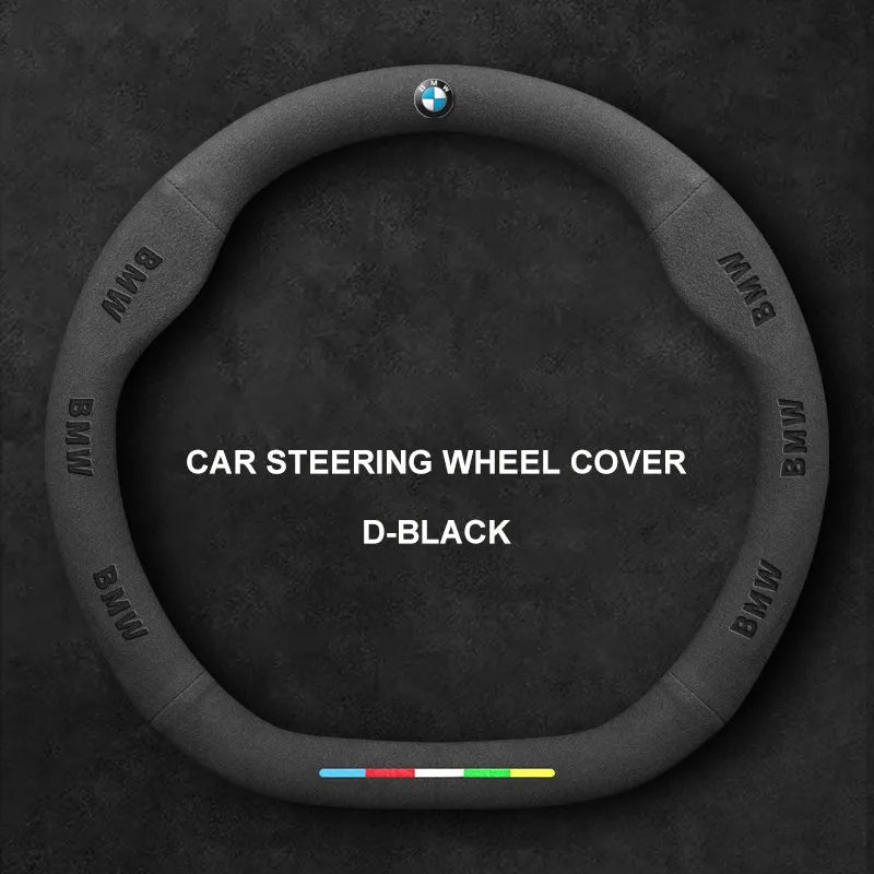 Alcantara Suede 3D Embossed Steering Wheel Cover For BMW