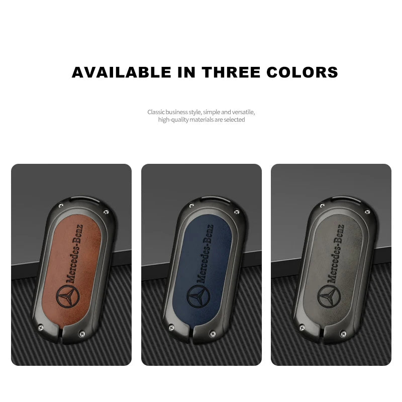 Zinc alloy genuine leather car key case for Mercedes-Benz series