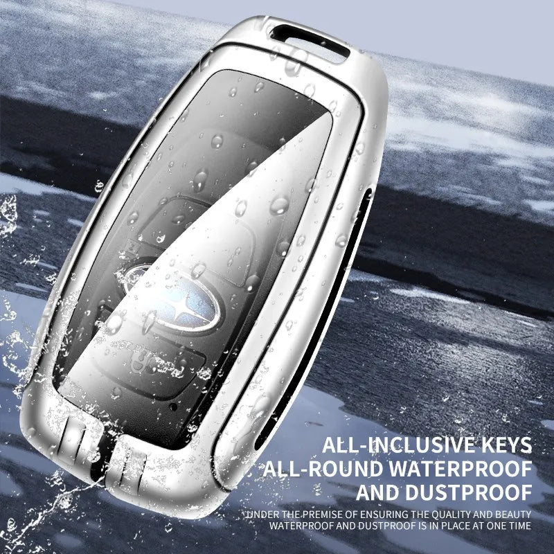 Zinc alloy genuine leather car key case for Subaru series