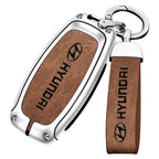 Zinc alloy genuine leather car key case for Hyundai series