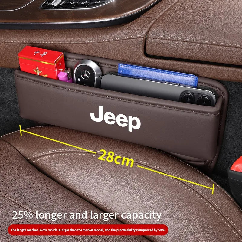 Car seat gap leather storage box suitable for Jeep