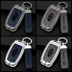 Zinc alloy genuine leather car key case for Kia series