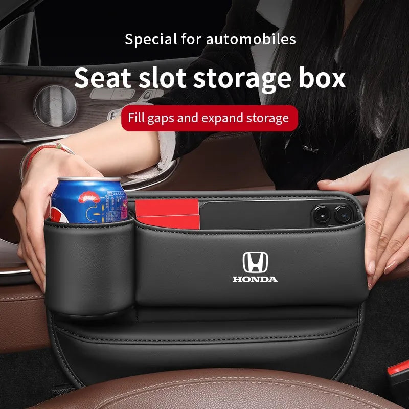 Car seat gap storage box with cup holder suitable for Honda