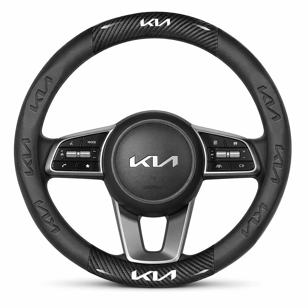 3D Embossed Genuine Leather Steering Wheel Cover For Kia