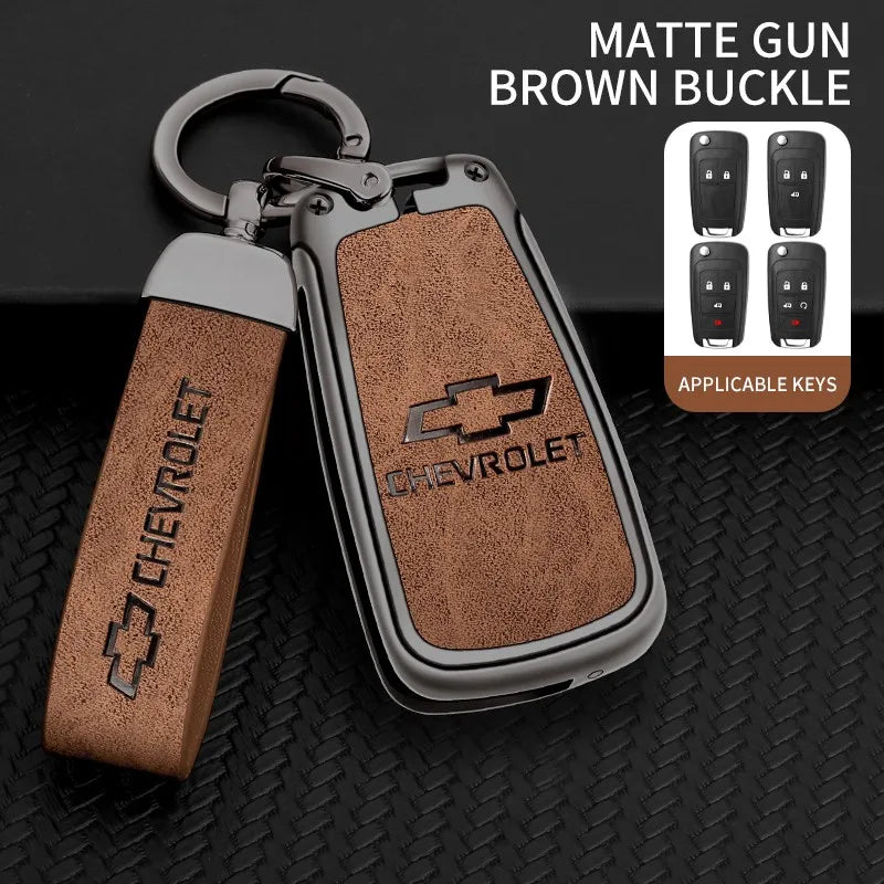 Zinc alloy genuine leather car key case for Chevrolet series