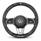 3D Embossed Genuine Leather Steering Wheel Cover For Volkswagen