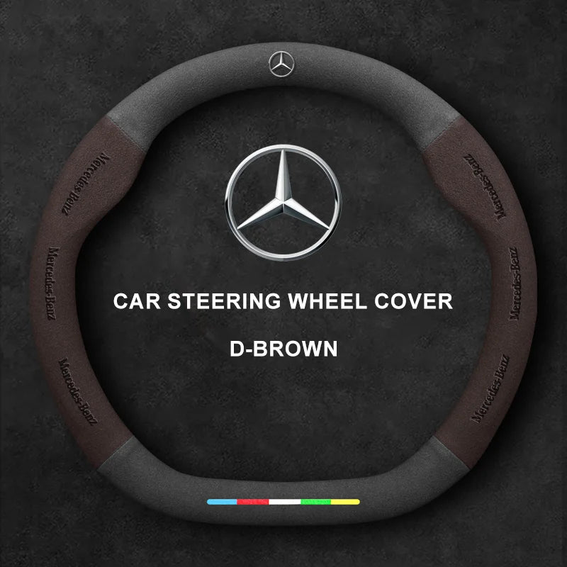 Alcantara Suede 3D Embossed Steering Wheel Cover For Mercedes-Benz