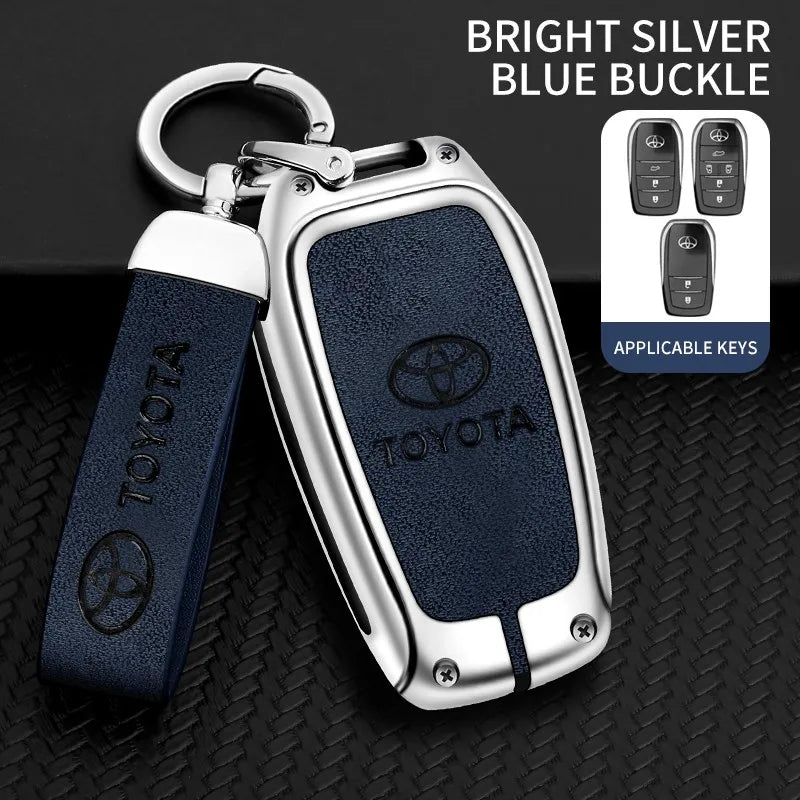 Zinc alloy genuine leather car key case for Toyota series