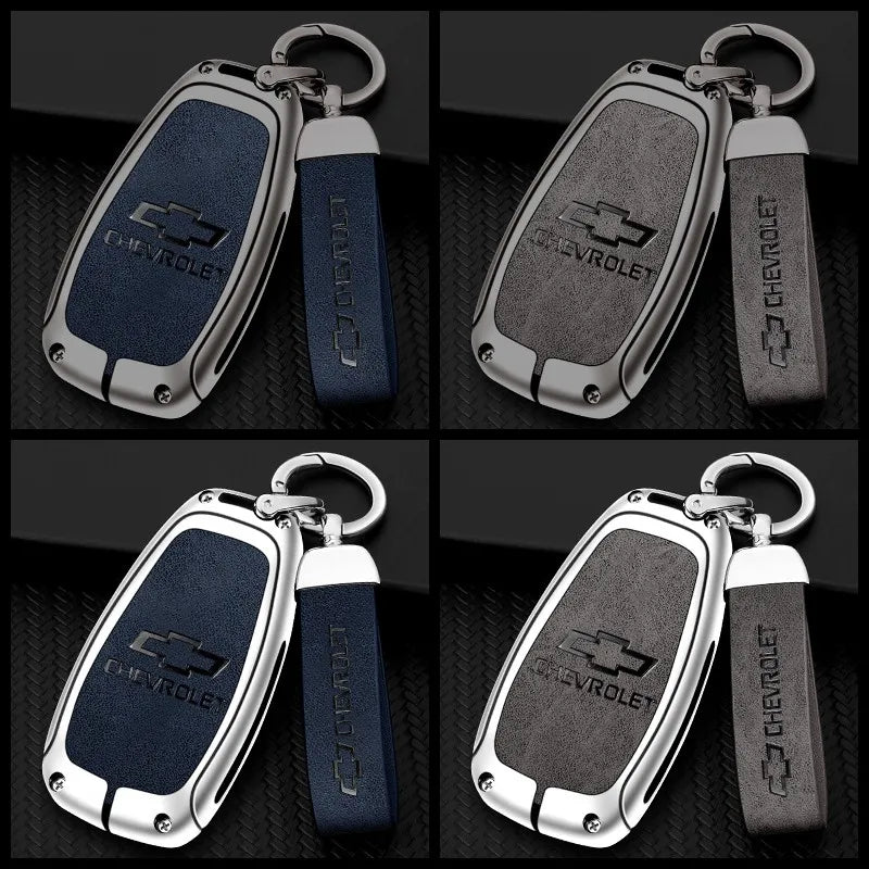Zinc alloy genuine leather car key case for Chevrolet series