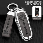 Zinc alloy genuine leather car key case for Porsche series