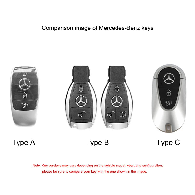 Zinc alloy genuine leather car key case for Mercedes-Benz series