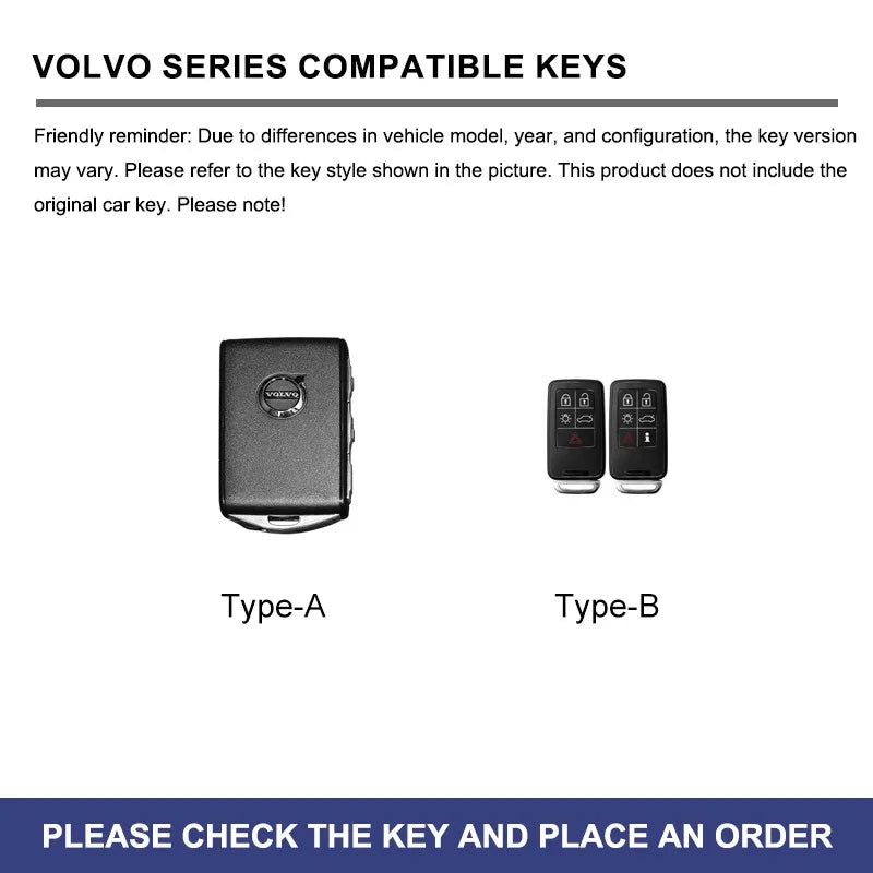 Zinc alloy genuine leather car key case for Volvo series