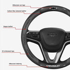 3D Embossed Genuine Leather Steering Wheel Cover For Chevrolet