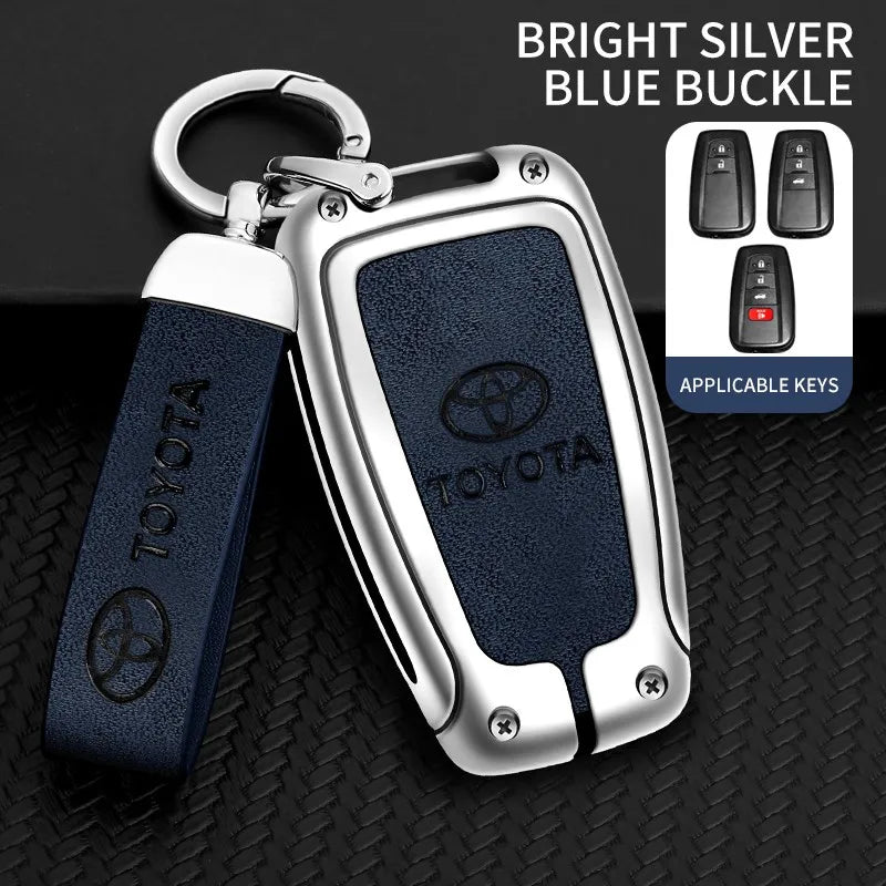 Zinc alloy genuine leather car key case for Toyota series